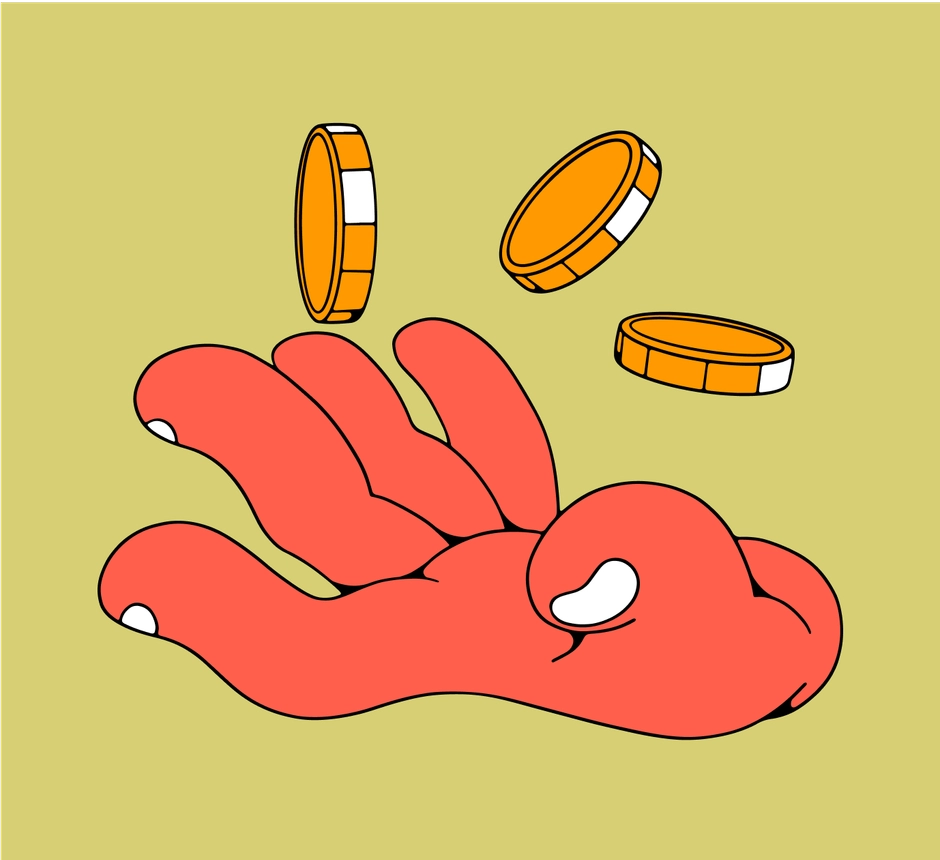 hands coins